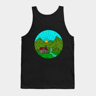 Cabin Mountain Circle Tank Top